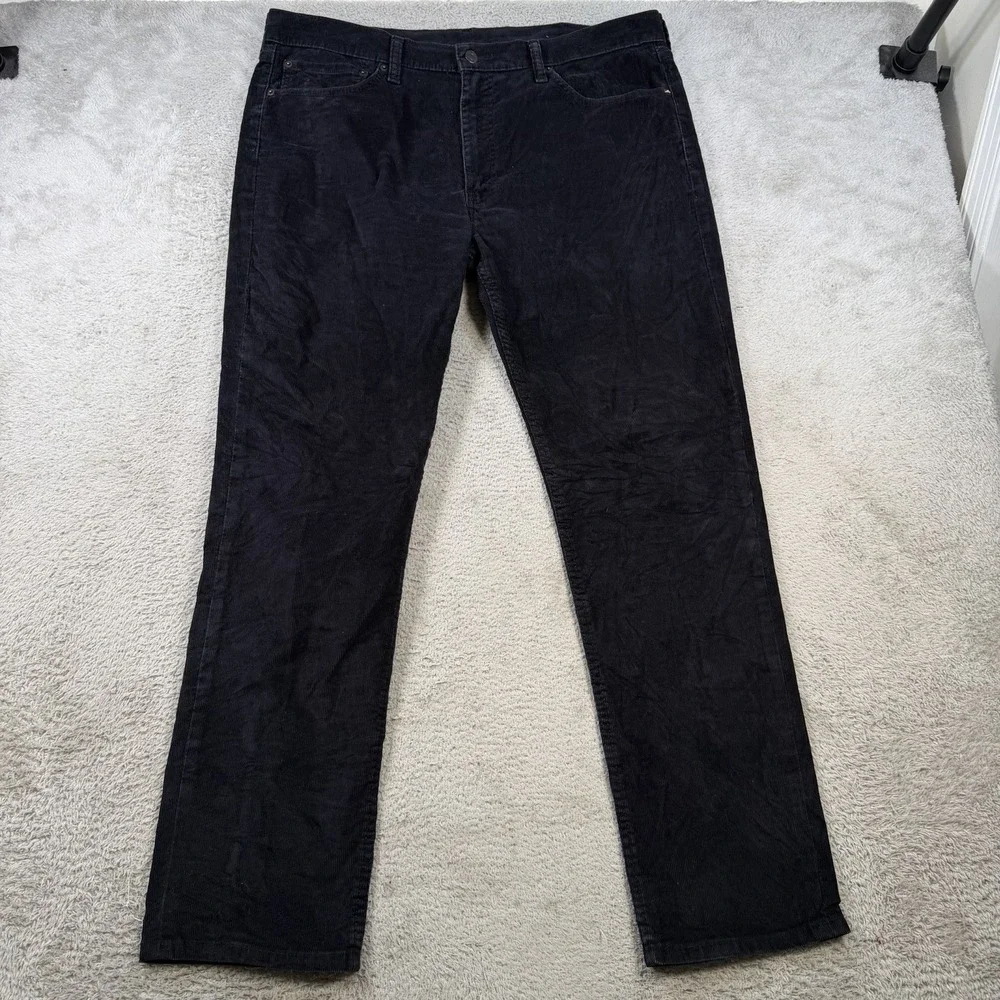 Levis 511 Pants Mens 38x32 Black Corduroy Slim Casual Stretch Cotton White Tab